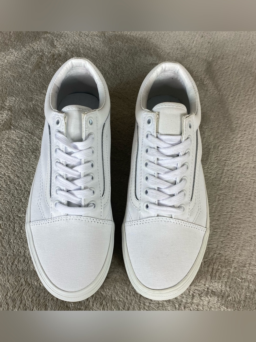 Vans Old Skool Stackform Shoes Womens Size 8 True White Canvas Platform NEW - Picture 8 of 10